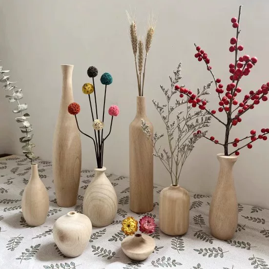 实木花瓶插花瓶